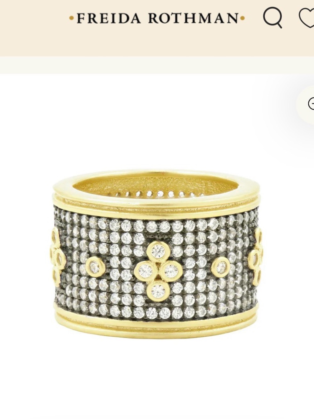Signature Freida ROTHMAN Wide Clover Band Size 6